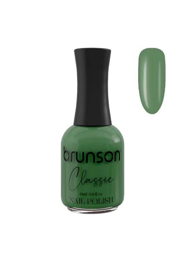 Brunson Classic Nail Polish 18ml Fast Dry Nail Lacquer Nail Harderner Normal Polish Glossy Gel Effect Quick Air Dry Long-Lasting Natural Nail Enamel Salon Quality Manicure Pedicure Regular Polish - Image 1